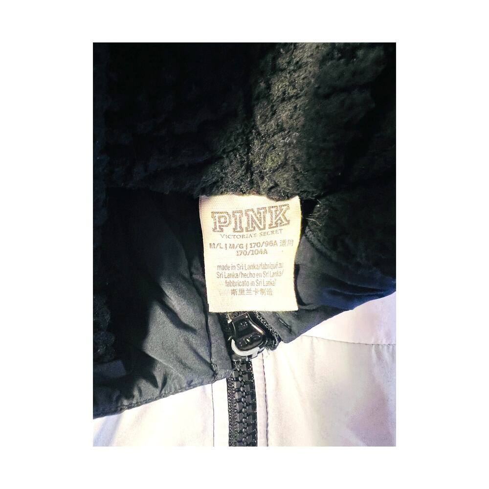 Victoria’s Secret PINK Sherpa Lined Campus Anorak Windbreaker M/L - Picture 4 of 6
